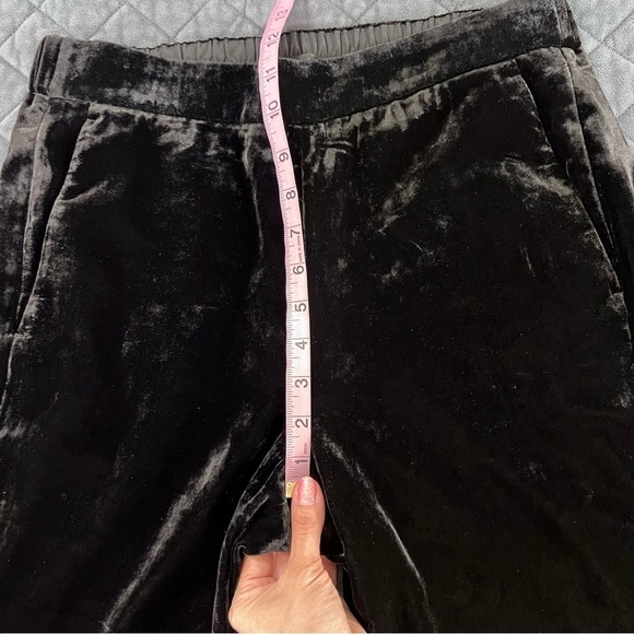 J. Crew Pants Women 8 Velvet Pull On Black High Rise Ankle Straight B28 - Picture 8 of 9